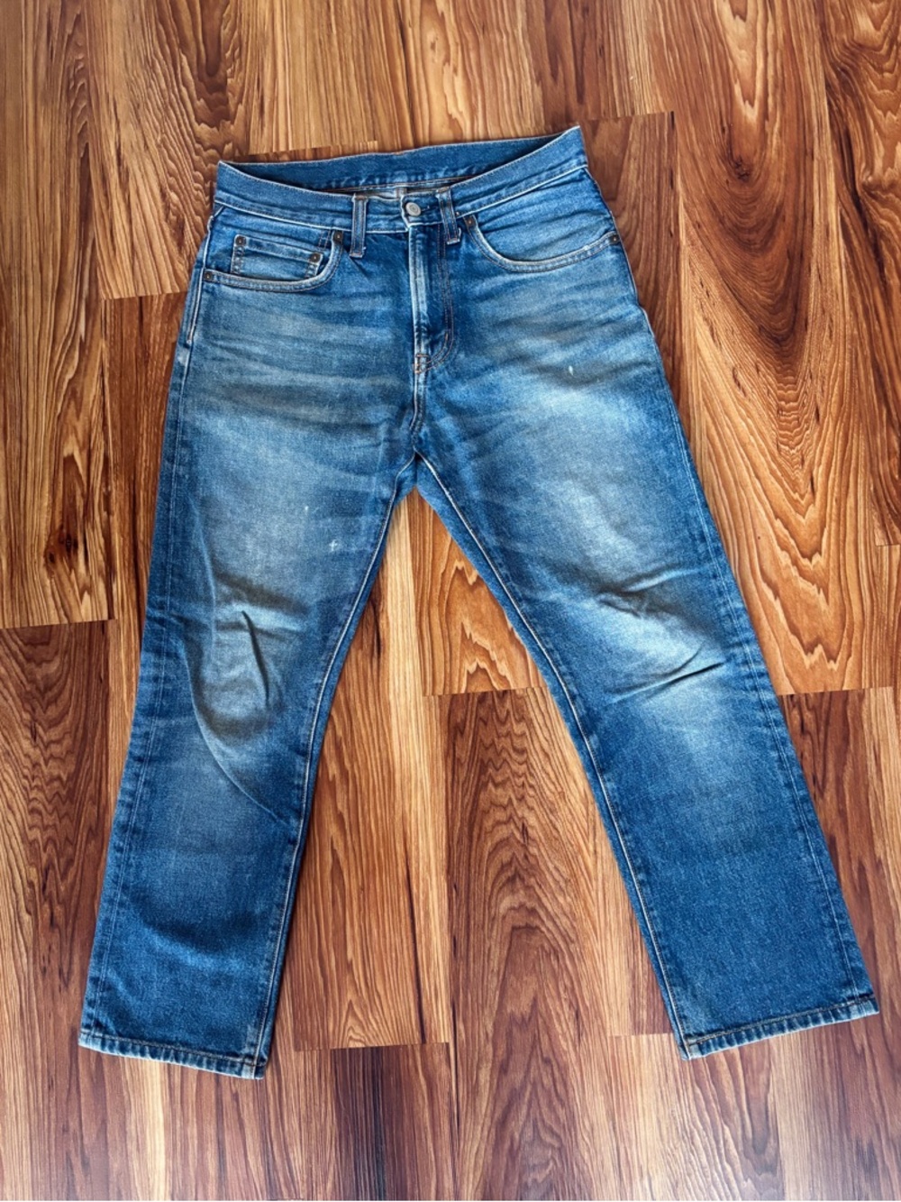 GU Japan Straight Fit Denim Jeans in Faded Blue 100% Cotton (Size 30)